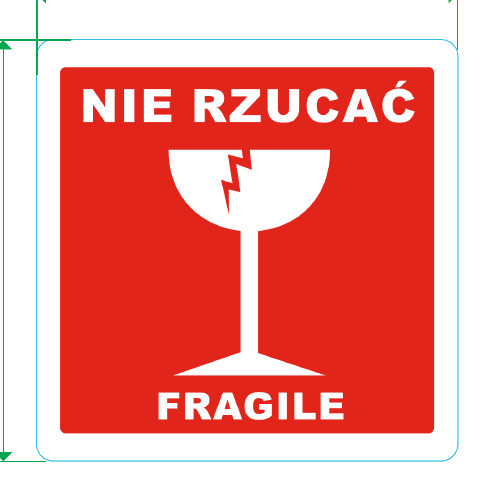 Etykieta ostrzegawcza "Nie Rzucać Fragile" 100x100mm